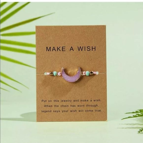 Handmade Make A Wish Natural Stone Pink Moon - Picture 5 of 6